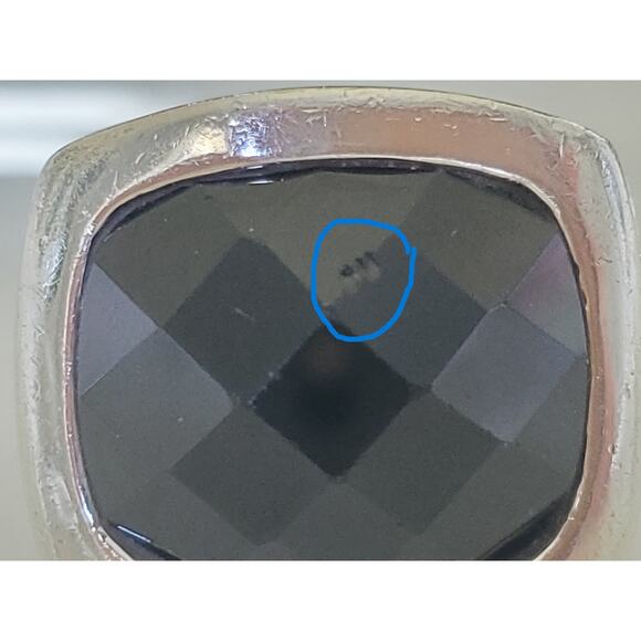 Vintage CFJ Designer Sterling Silver Onyx Ring - Picture 6 of 9